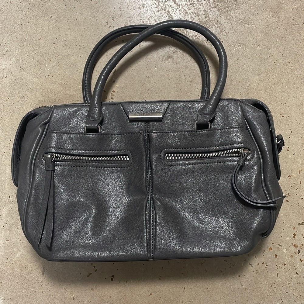 Stylish Gray Leather Handbag
